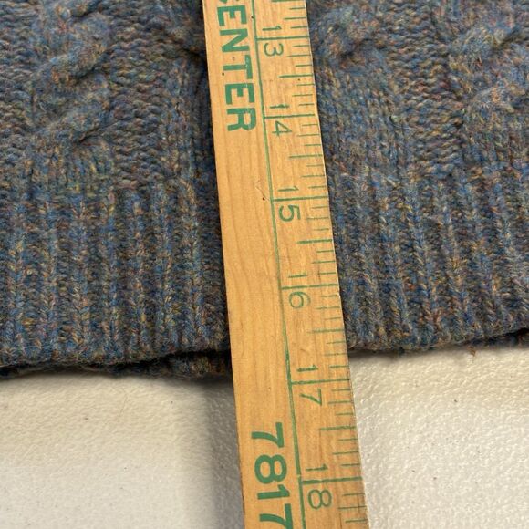 Anthropologie Far Away From Close Cardigan Women's  S Wool Blend Cable Knit Blue - Picture 13 of 15